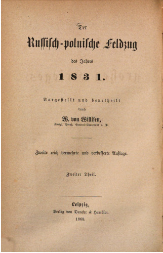 Der Russisch-Polnische Feldzug des Jahres 1831