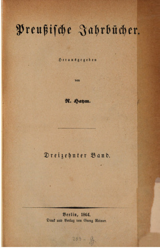 Preußische Jahrbücher