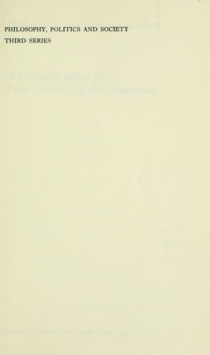 Philosophy, Politics and Society, 3rd Series