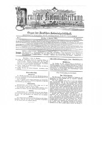 Deutsche Kolonialzeitung. Organ der Deutschen Kolonialgesellschaft