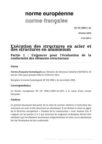 NF P22 - Structures métalliques