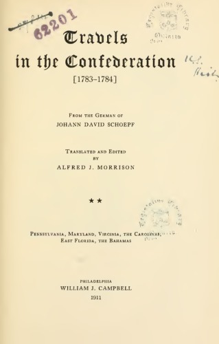 Travels in the Confederation [1783-1784]