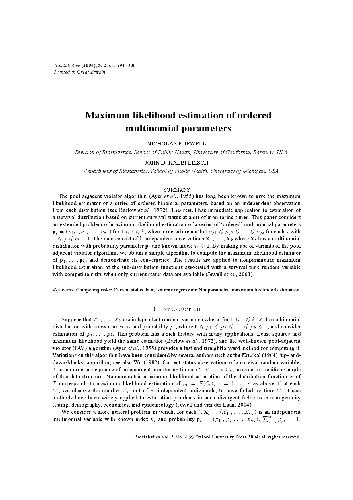 Maximum likelihood estimation of ordered multinomial parameters