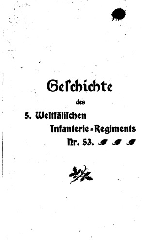 Geschichte des 5. Westfälischen Infanterie-Regiments Nr. 53