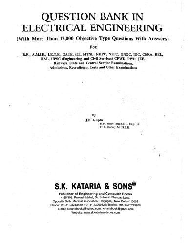 Question Bank in Electrical Engineering