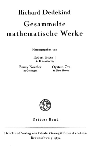 Gesammelte mathematische Werke 3