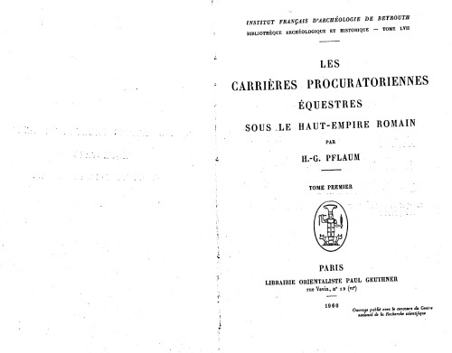 Les carrières procuratoriennes équestres sous le Haut-Empire romain