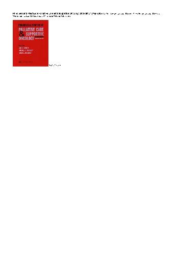 Berger Principles and Practice of Palliative Care and Supportive Oncology