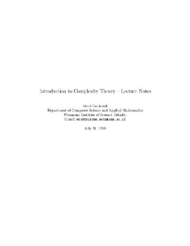 Introduction to Complexity Theory