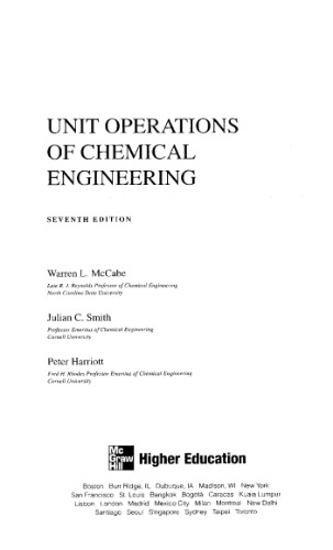Unit Operations of Chemical Engineering