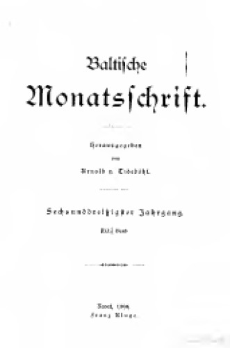 Baltische Monatsschrift