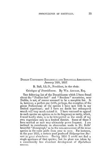 Catalogue of Desmidiaceae