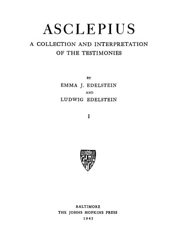 Asclepius: A Collection and Interpretation of the Testimonies
