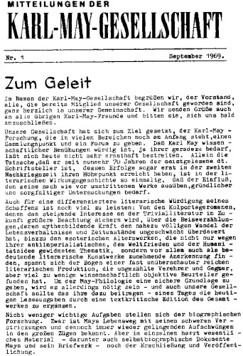 Mitteilungen der Karl-May-Gesellschaft