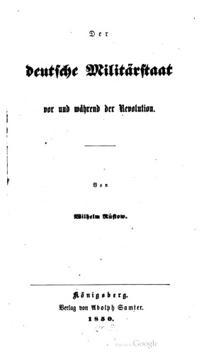 Der deutsche Militärstaat vor und während der Revolution
