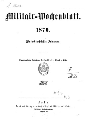 Militär-Wochenblatt