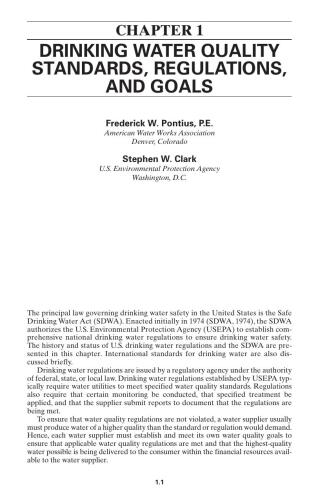 Water Quality and Treatment. A Handbook of Community Water Supplies