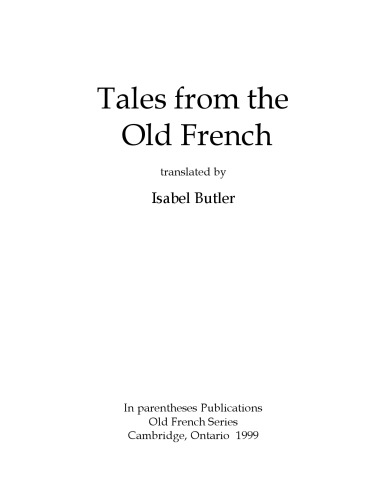Tales from the Old French, translated by Isabel Butler