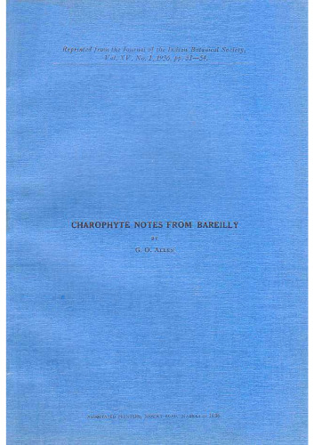 Charophyte notes from Bareilly