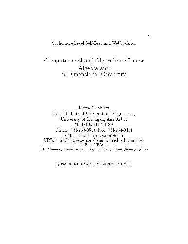 Computational and algorithmic linear algebra