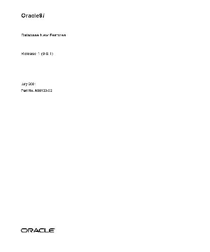 Oracle 9i. Database New Features