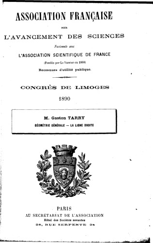 GÉOMÉTRIE GÉNÉRALE. - LA LIGNE DROITE
