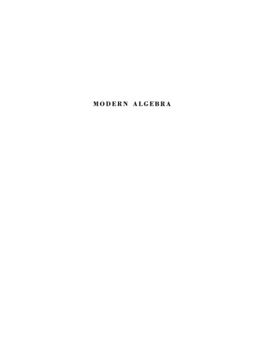 Modern Algebra