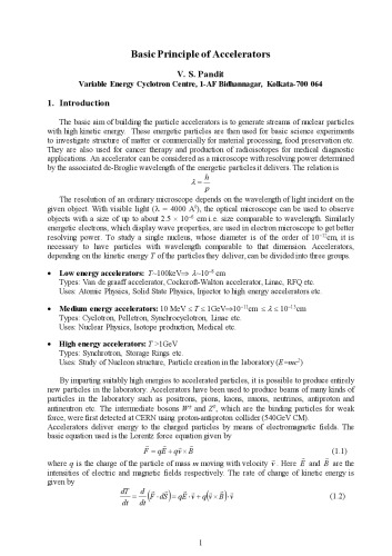 Basic Principle of Accelerators