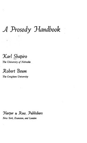 A Prosody Handbook