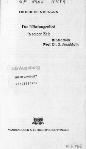Das Nibelungenlied in seiner Zeit