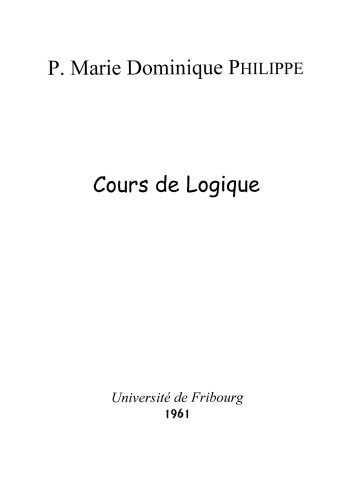 1961 - Cours de Logique - Partie 01