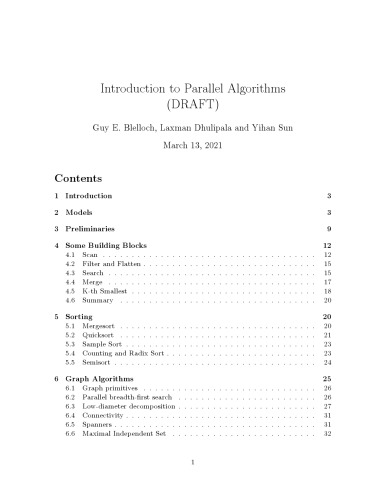 Introduction to Parallel Algorithms