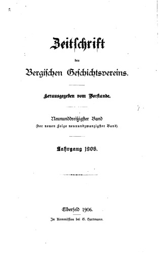 Zeitschrift des Bergischen Geschichtsvereins