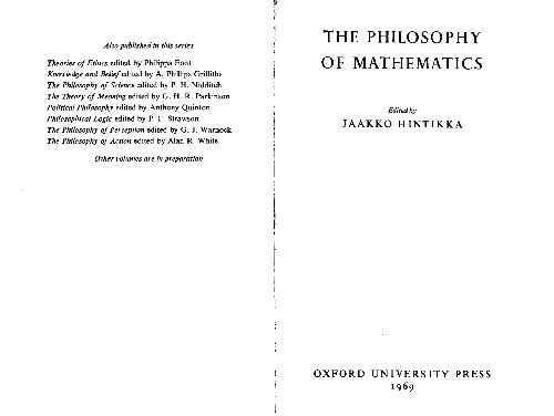 The Philosophy of Mathematics