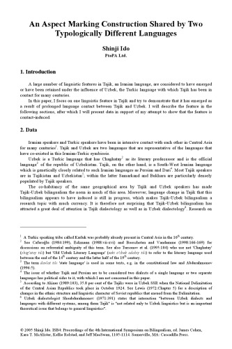 An Aspect Marking Construction Shared by Two Typologically Different Languages
