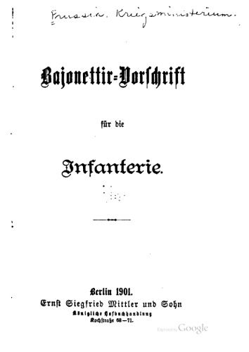 Bajonettir-Vorschrift für die Infanterie