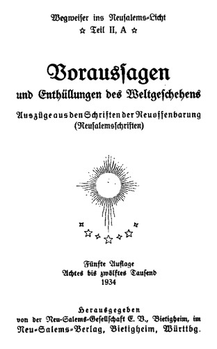 Voraussagen und Enthuellungen des Weltgeschehens