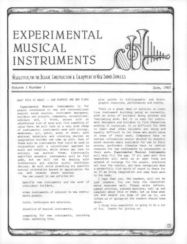 Journal of experimental musical instruments Journal of experimental musical instruments