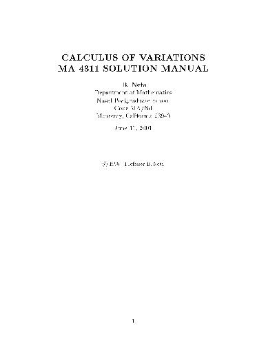 Problems and solutions for calculus of variations (MA4311)