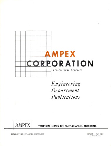 AMPEX Multi-Channel Recording [tech note]