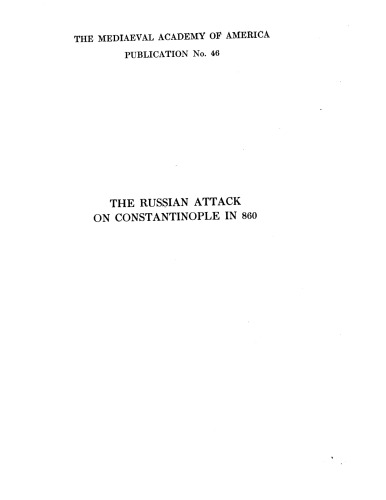 The Russian attack on Constantinople in 860