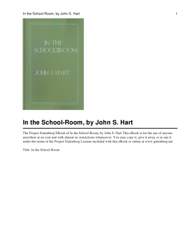 In the School-Room Chapters in the Philosophy of Education