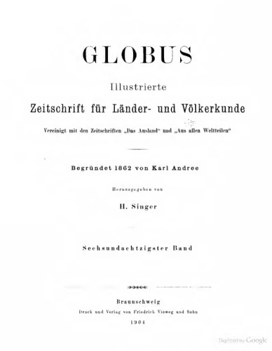 Globus. Illustrierte Zeitschrift für Länder- und Völkerkunde