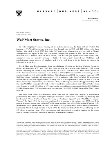 Wal*Mart Stores, Inc.