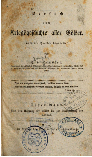 Von dem Ursprung der Völker bis zur Verschwörung des Catilina