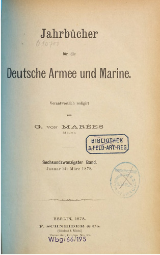 Jahrbücher für die Deutsche Armee und Marine