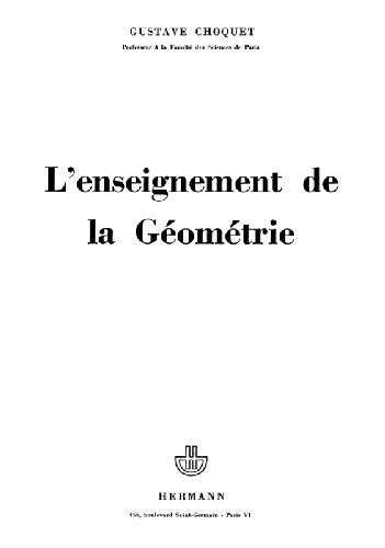 L Enseignement de la Geometrie.
