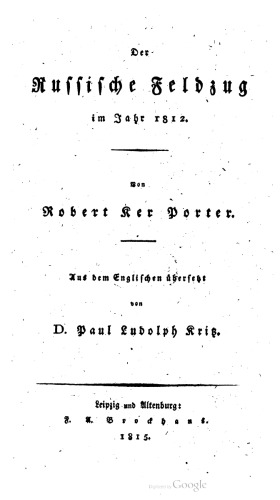 Der Russische Feldzug im Jahre 1812