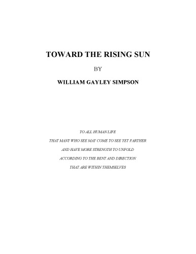 Toward the Rising Sun