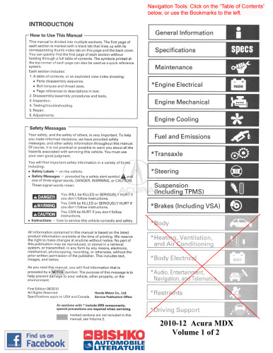 2010-2012 Acura MDX Service Manual